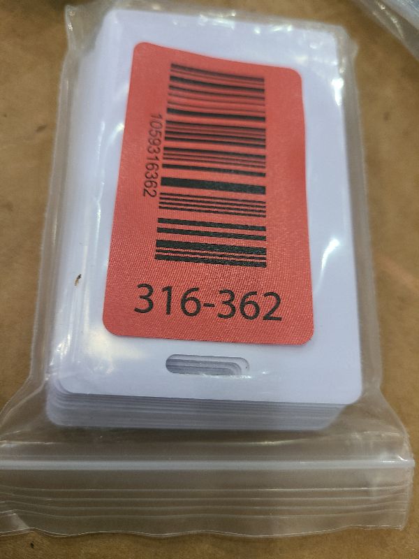 Photo 1 of 20 Pack Premium Blank PVC Cards with Slot Punch on Short Side - CR80 30mil Vertical Slot Punch Blank Credit Cards for ID Badge Card Printers - Graphic Quality PVC Cards for Business Office