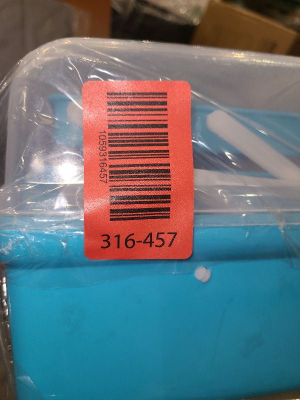 Photo 1 of 12in Three-Layer Multipurpose Storage Box Organizer Folding Tool Box/Art & Crafts Case/Sewing Supplies Organizer/Medicine Box/Family First Aid Box with 2 Trays (Blue)