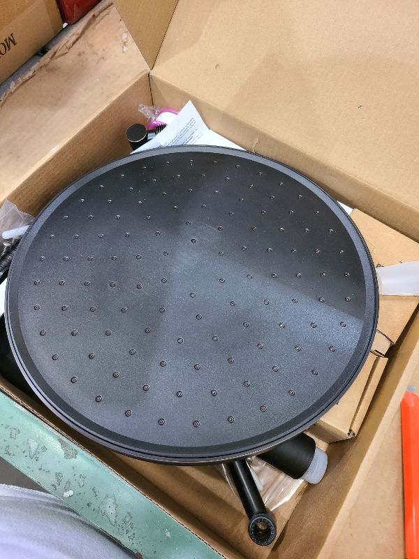 Photo 1 of 10'' Self-cleaning Rain Shower Head, High Pressure Handheld Shower Head, Showerhead Combo with 12'' Adjustable Curved Shower Extension Arm, 7-Spray, 71'' Hose, Showerhead Holder, Oil-Rubbed Bronze