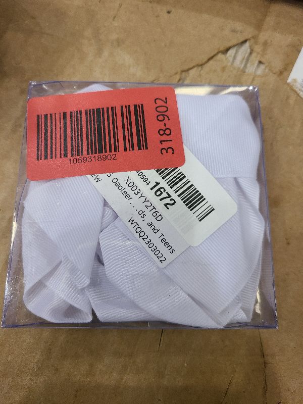 Photo 1 of 2PCS Oaoleer Layered Grosgrain Ribbon Alligator Hair Clips, White 6-inch Barrettes for Girls, Infants, Toddlers, Kids, and Teens