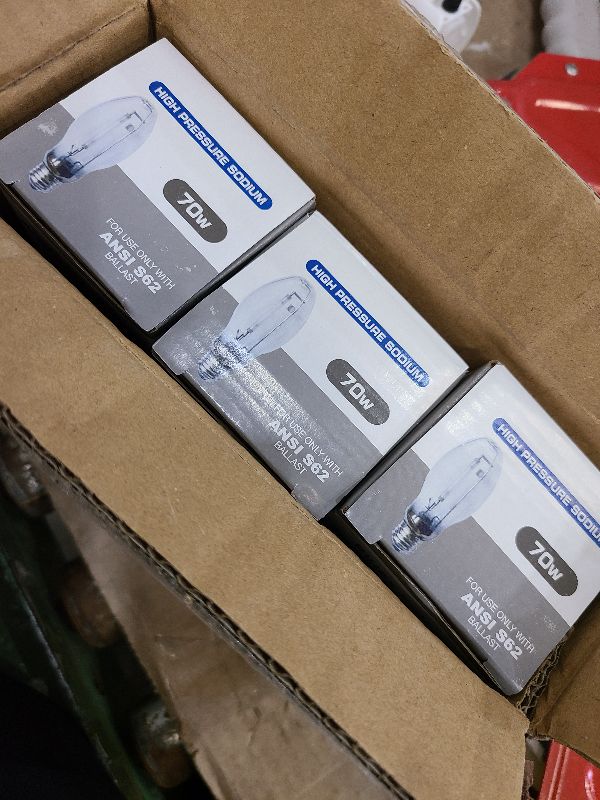 Photo 1 of 3 Pack LU70/MED 70W High Pressure Sodium Light Bulb ED17 Medium Base Clear Bulb (E26 Base) ANSI Code S62 6000 Lumens 2100K 24000 Hours