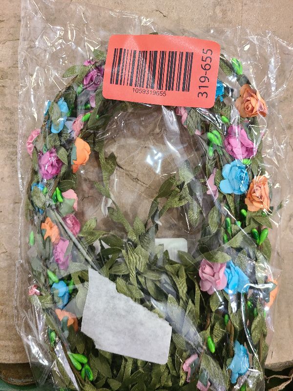 Photo 1 of 10 PCS Flowers Crown Floral Garland Headband Rose Flower Wreath For Travel And Wedding Festivals