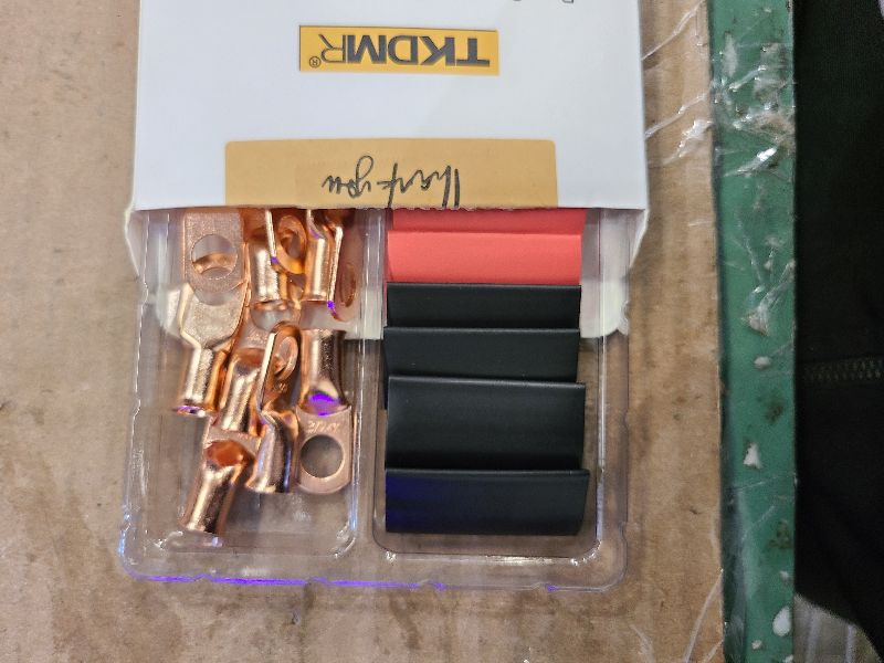 Photo 1 of 10pcs 4 Awg - 3/8" (M10) TKDMR Wire Lugs Ring Terminal Connectors Ends, UL Listed Heavy Duty for Battery Cable Lug Wire Electrical Eyelets with 3:1 Dual Wall Adhesive Heat Shrink