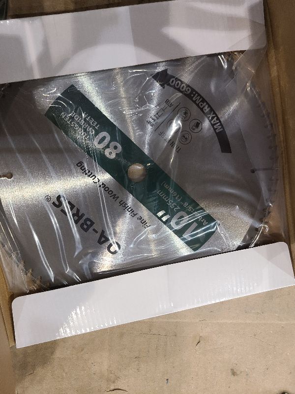 Photo 1 of 10-Inch Miter/Table Saw Blades, 80-Tooth ATB TCT Fine Finish Wood Cutting Circular Saw Blade with 5/8 Inch Arbor