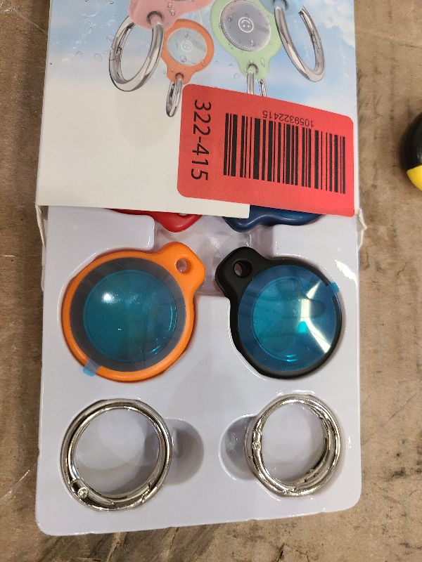 Photo 1 of 2025 New Waterproof AirTag Keychain Holder - (Set of 4) Air Tag Locking Case with Cable, Compatible with Apple AirTags, Ultra Durable Loss Prevention Case for Luggage, Keys,Black, Orange, Blue, Red