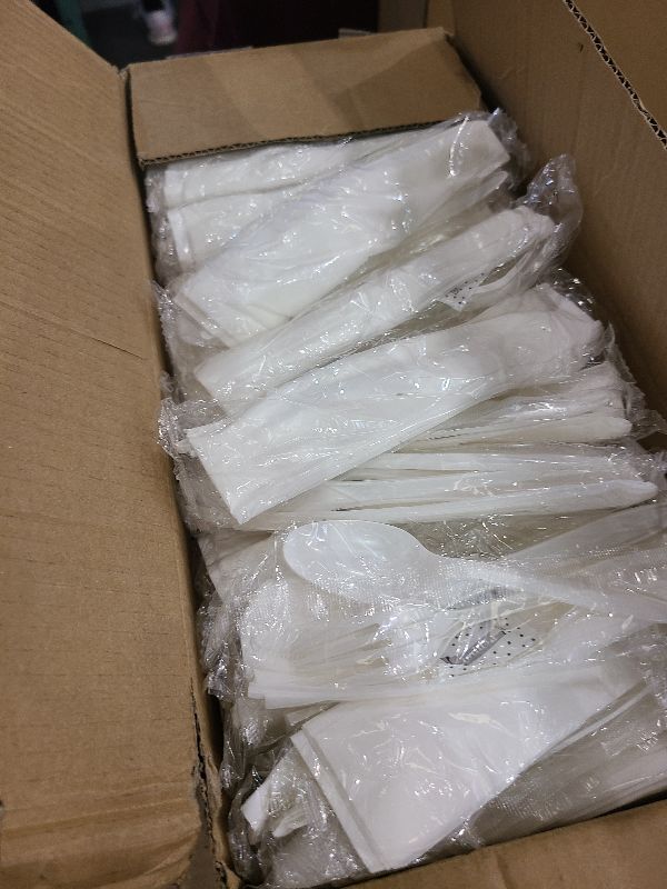 Photo 1 of 250 Pack Individually Wrapped Cutlery Set, Dispobasble Utensils Sets, White - Includes Disposable Cutlery Forks/Spoon/Knife/Napkin/Salt & Pepper - 250 Sets