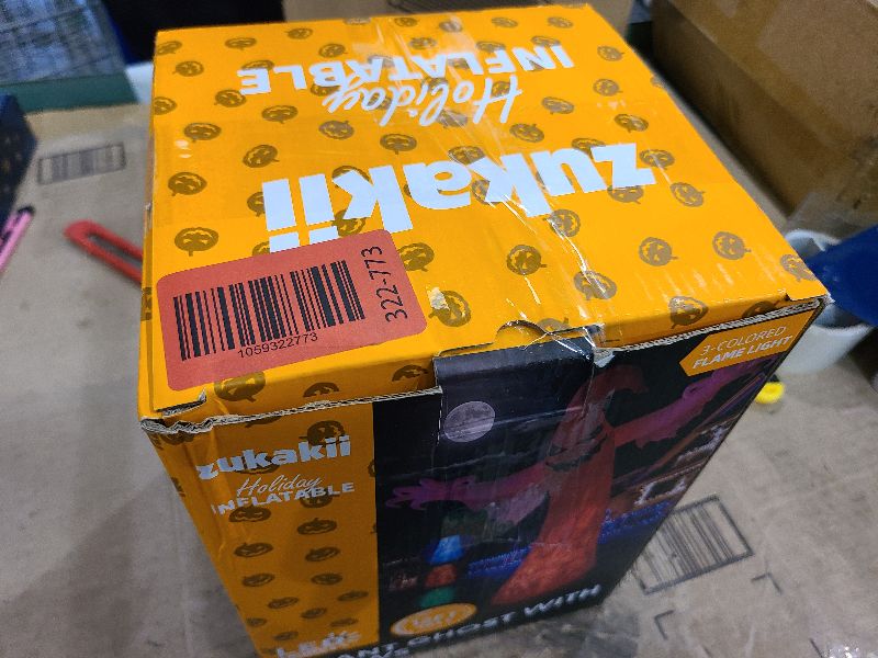 Photo 1 of 12FT Giant Halloween Inflatables Ghost with 3-Colored Flame Rotation LED Lights, Huge Spooky Halloween Decoration Outdoor Large Halloween Blow Up Yard Decorations Tall Blow-ups for Lawn Party (1PCS)