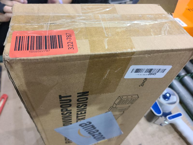 Photo 1 of 2 Pack Rain Gutter Downspout Extensions, Upgraded Flexible Drain Down Spout Extender for Rain Water Drainage, Each Extendable from 20" to 66", Combine to 10 ft with Connector(White)