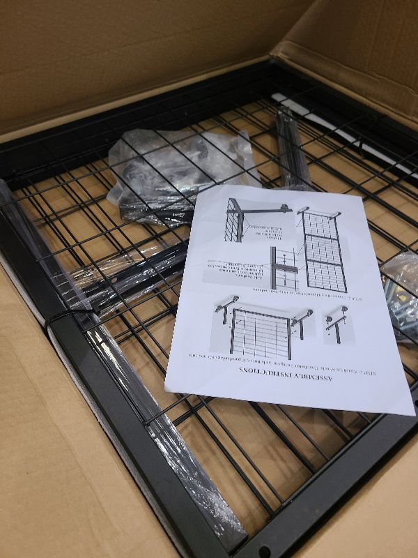 Photo 1 of 1 Pack Heavy Duty Foldable Gridwall Panels, Adjustable Grid Wall Panels with Braked Wheels, Suitable for Craft Merchandise Display Item Storage (Black)