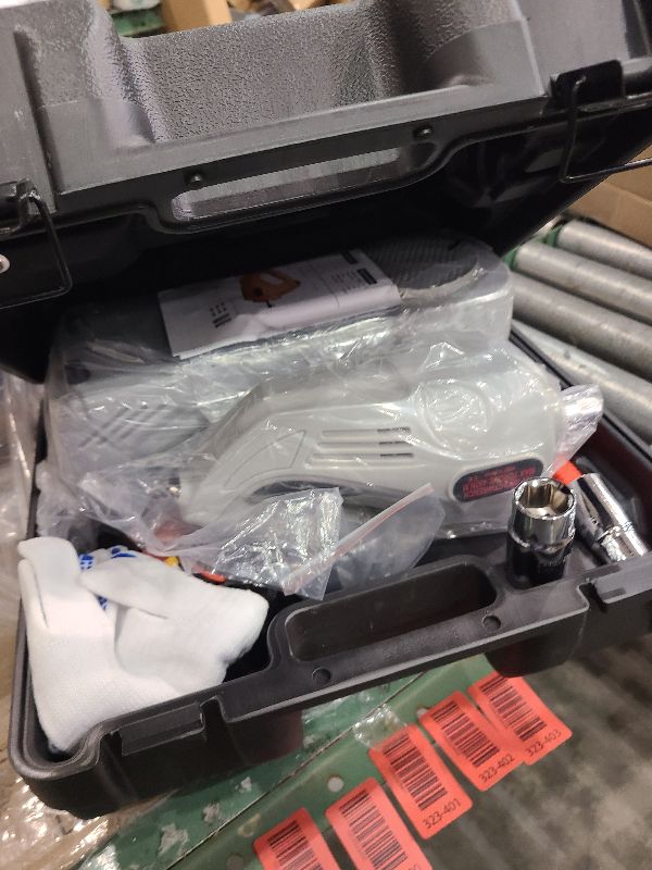 Photo 1 of [EFN Clearance] Electric Car Jack Kit with Impact Wrench, 5 Ton/11023 LBS 12V Electric Hydraulic Jack with Lifting Range: 6.1~17.7in, Safety Hammer for Tesla SUV MPV Sedan Truck Tire Change (Gray)