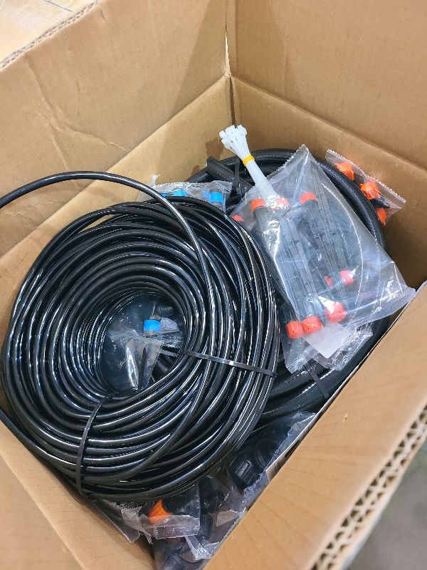 Photo 1 of 207FT Automatic Drip Irrigation Kits, Kalolary 1/4" 1/2" Adjustable Garden Watering System with 4/7mm 16mm Tube Drip Emitters Locked Fittings Drip Irrigation Parts System for Greenhouse Raised Beds