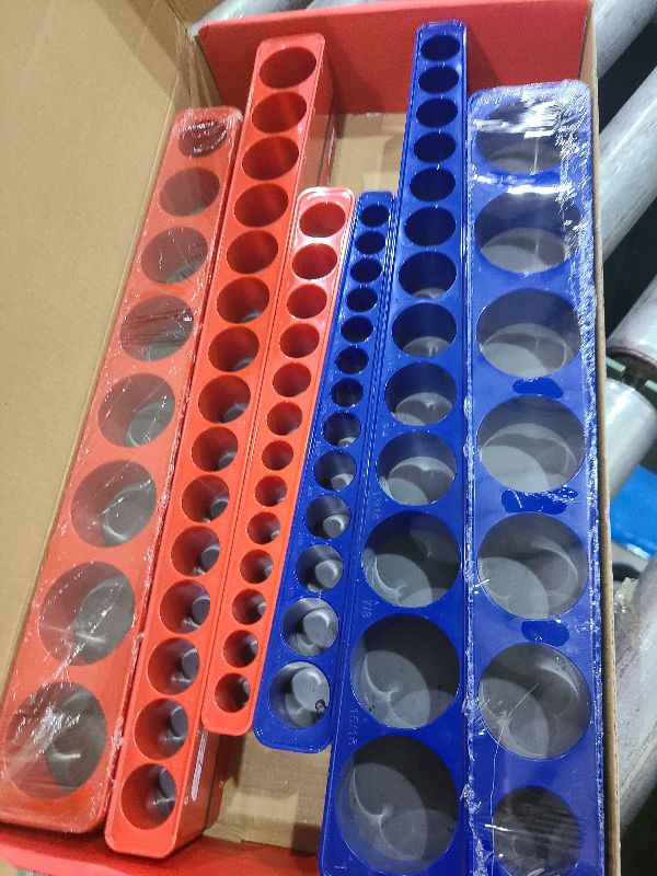 Photo 1 of 12-Piece 1/4" 3/8" 1/2"-Drive SAE & Metric Magnetic Socket Organizer Set (Holds 143 Sockets) -Detachable Tool Tray with 5mm Magnetic Base for Garage/Home(Sockets Not Included)