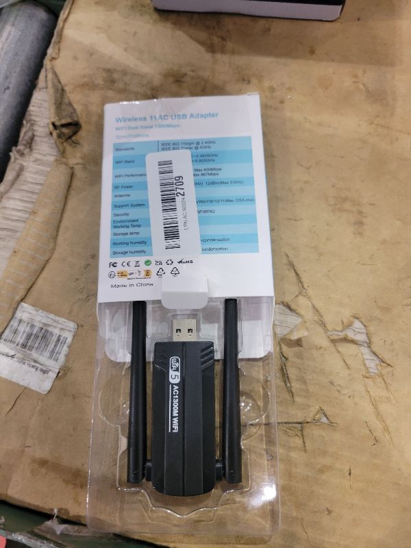 Photo 1 of 1.3G USB 3.0 WiFi Adapter Dual Antennas 5G/2.4G Wireless WiFi Network Adapter Dongle for Desktop Computer Laptop PC Supports Windows11/10/8/7/Vista/XP, Mac OS 10.9-10.15