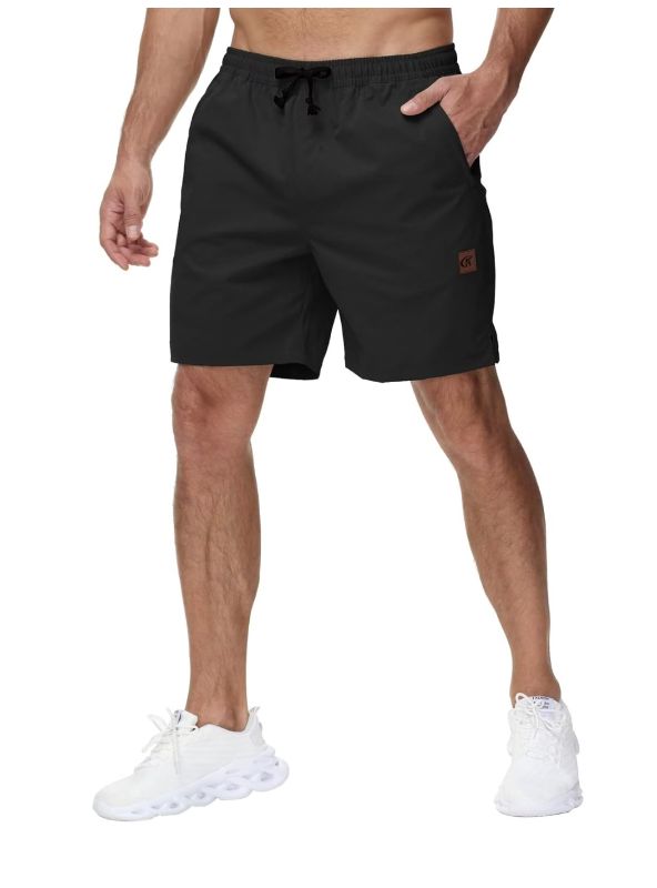 Photo 1 of  Men's Casual 7 Inch Shorts Twill Drawstring Summer Beach Stretch Golf Shorts with Zipper Pockets sz L

