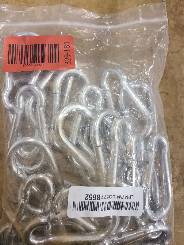 Photo 1 of 24PCS M8 Spring Snap Hook Carabiner, Heavy Duty Galvanized Steel 3Inch Carabiner Clip, 550LBS Holding Capacity Spring Clips for Hammock Swing Outdoor Travel