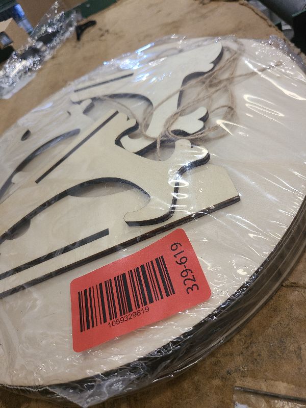 Photo 1 of 12 Inch Wood Circles for Crafts, 10Pcs Unfinished Wood Rounds with Holders for Cricut Projects, Burning, Painting, Door Hanger, DIY Wooden Crafts Christmas Halloween Holiday Home Decor(10PCS)