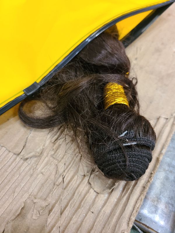 Photo 1 of #4 Brown Bundles Human Hair Body Wave Human Hair Bundles 18 Inch Chocolate Brazilian Hair 1 Bundle Unprocessed Virgin Remy Hair Extensions 50 Gram Per Bundle