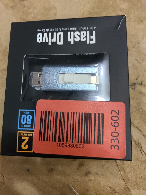Photo 1 of 256GB USB Flash Drive for Phone and Pad, Photo Stick High Speed External USB Thumb Drives Photo Storage Memory Stick for Save More Photos and Videos (Blue, 256GB)