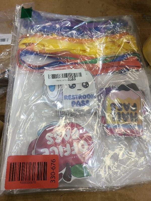 Photo 1 of 12Sets Hall Pass Lanyards for Classrooms First Day of School Wooden Bathroom Restroom Library Office Nurse Passes Teacher Organization Supplies Gift