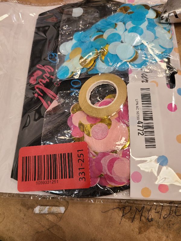 Photo 1 of Disfore Thickened Gender Reveal Balloon - 2pcs Gender Reveal Confetti Balloons with Pink and Blue Confetti – 36 Inch Black Gender Reveal Balloons Perfect for Taking Photos and Videos