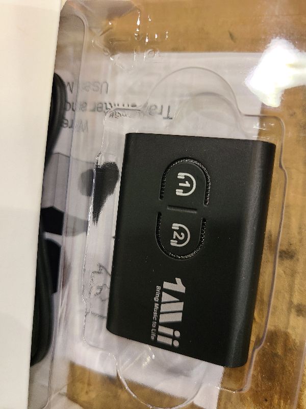 Photo 1 of 1Mii Bluetooth 5.3 Transmitter Receiver for TV to Wireless Headphones, Dual Link AptX Adaptive/Low Latency/HD Audio, Aux Adapter for Home Stereo, Airplane, Boat, Gym