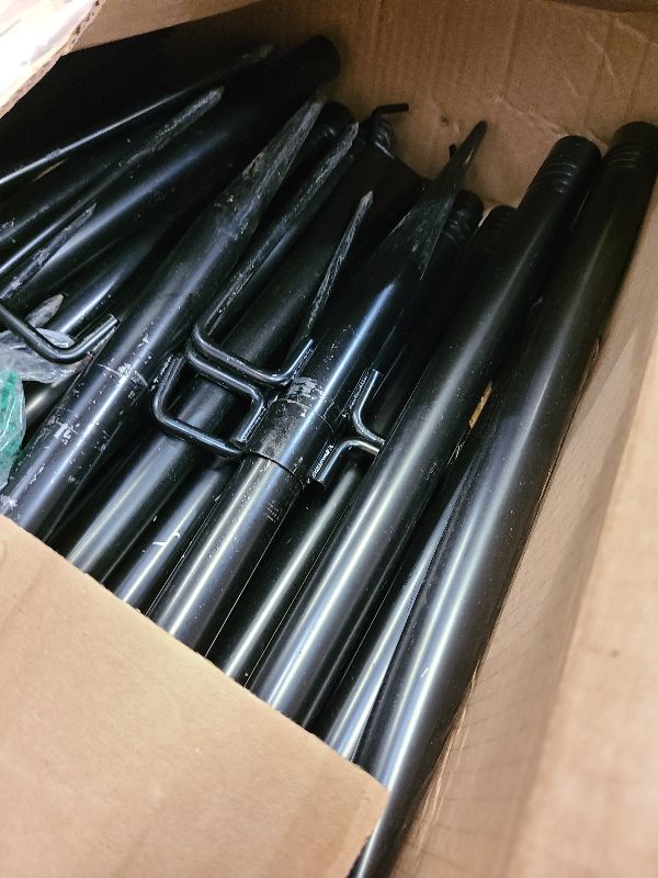 Photo 1 of 10Ft String Light Poles 4 Pack,Light Poles for Outside Lights,Outdoor with Fence Brackets Hanging Lights,Metal Stand Deck Patio Backyard