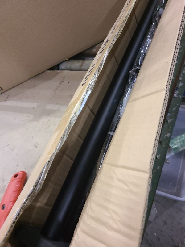 Photo 1 of 2 Pack Heavy Duty 1 Inch Diameter Single Curtain Rods 36-72” Adjustable Window Curtain Rod with Aluminum Alloy Cylindrical Cap Finials, Wall Mount and Ceiling Mount, Matte Black