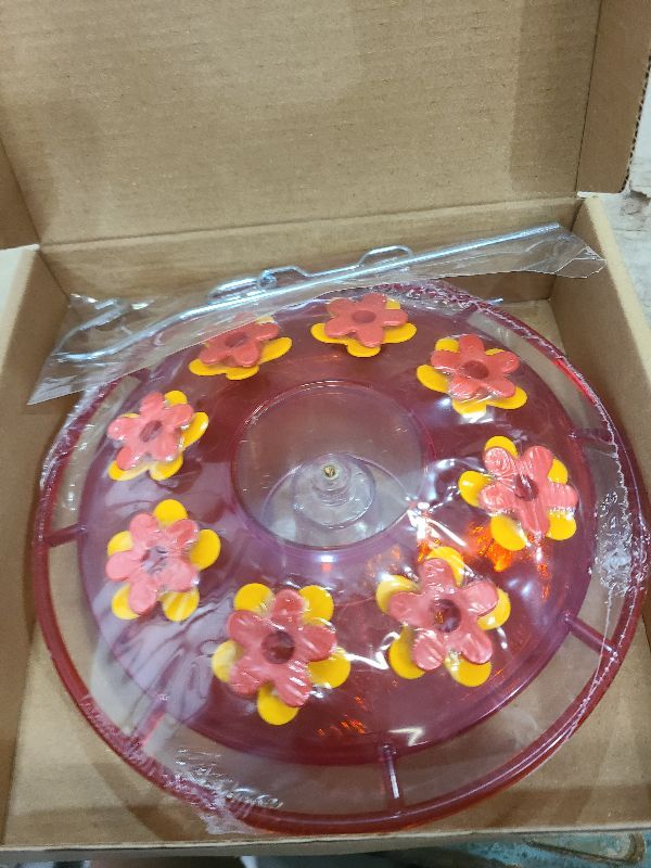 Photo 1 of 16 OZ Hummingbird Feeders for Outdoor, 8 Feeding Ports with Drop Lock, Ant Proof and Leak Proof Design, Easy to Clean & Filling Bird Feeders for Garden(Red)