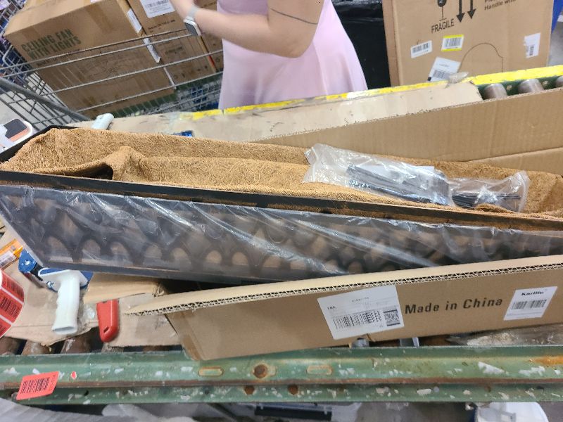 Photo 1 of 2 Pack 30 Inch Window Boxes Planters Railing Planter Box with Adjustable Brackets for Porch Fence Patio Balcony Hanging Flower Baskets with Coco Liners for Outdoor Garden Décor - Bronze