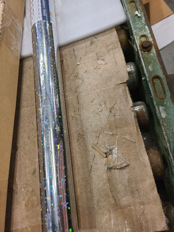 Photo 1 of **MSRP 28.99** Window Privacy Film, Rainbow Window Film for Glass Static Clings Stained Glass Window Film Heat Control Sun Blocking Window Tint Film for Home Office Silver Stars 29.5 x 78.7 Inch