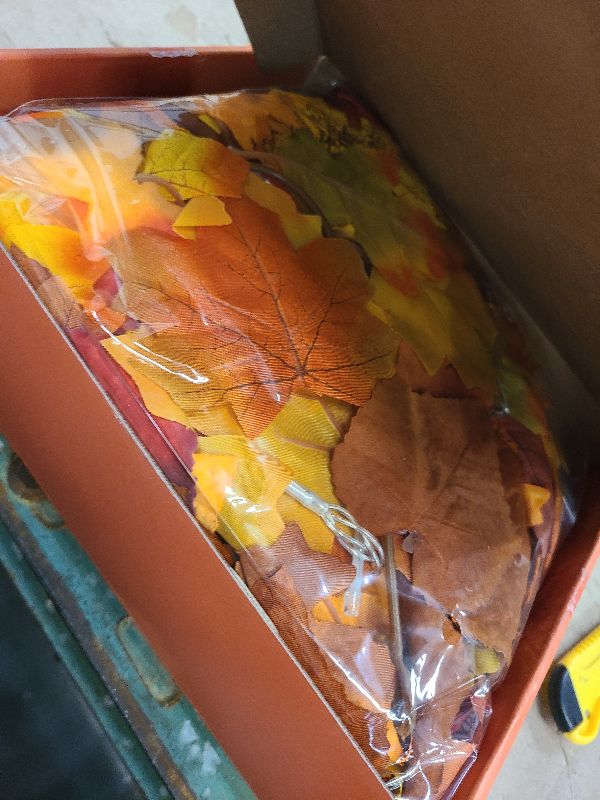 Photo 1 of 23.6Ft Fall Decor for Home Thanksgiving Decorations Lighted Fall Garland Maple Leaves Total 80 LED Fall Decorations for Home Halloween Decorations Outdoor String Lights for Autumn Decor Harvest