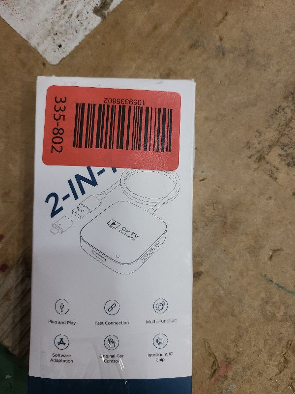 Photo 1 of 2-in-1 Wireless CarPlay Adapter for iPhone, 2025 Car TV Mate Pro with HDMI for Fire TV Stick [Glass Metal Case & Stable Bulit-in Braided Cable] Convert Wired Car Play to Wireless, Fit for 2016+ Cars