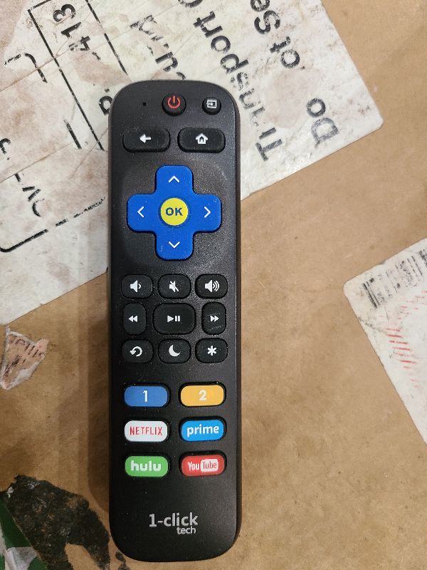Photo 1 of 1-clicktech for Roku Remote 2-in-1 for Roku-TV and Roku Box, Compatible for TCL Hisense ONN Sanyo Sharp Hitachi Element Insignia LG Magnavox Roku TV, w/ 12 Opt. Channels [NOT for Stick]