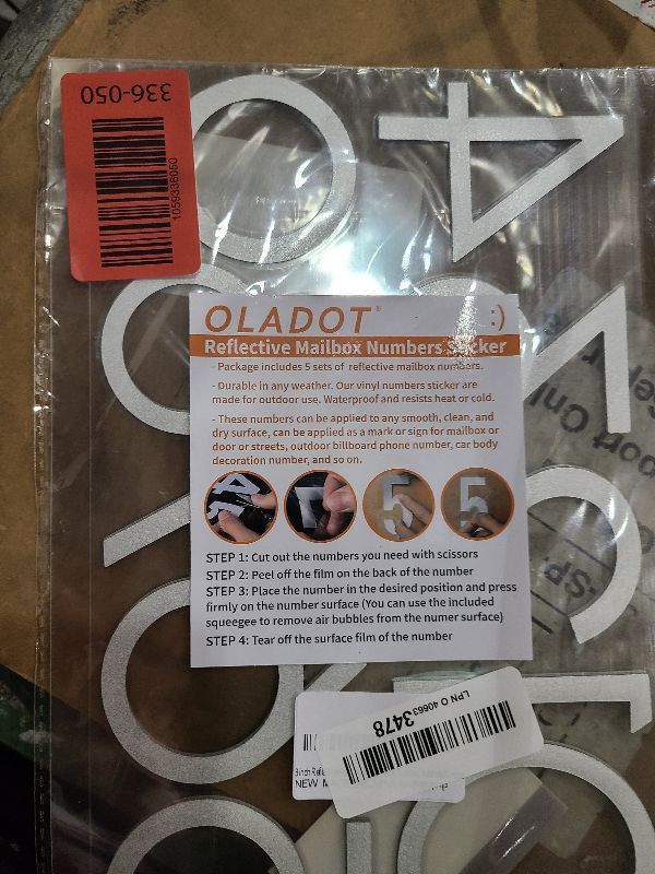 Photo 1 of 3 inch Reflective Mailbox Numbers Sticker (0-9, 5 Sets) Modern Number Vinyl Waterproof Number Self Adhesive Sticker for Signs, Door, Cars, Trucks, Home, Business, Address Number