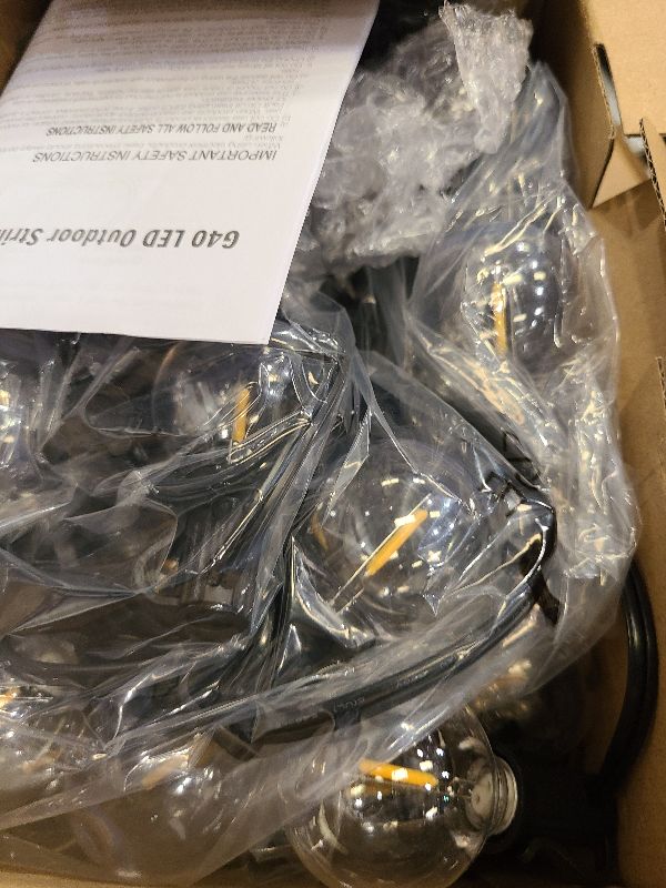 Photo 1 of 100FT LED Outdoor String Lights Patio Light with 52 Shatterproof G40 Dimmable Globe Bulb, 2-Pack 50FT Waterproof Outside Hanging String Light for Christmas Backyard Porch Balcony Gazebo Party