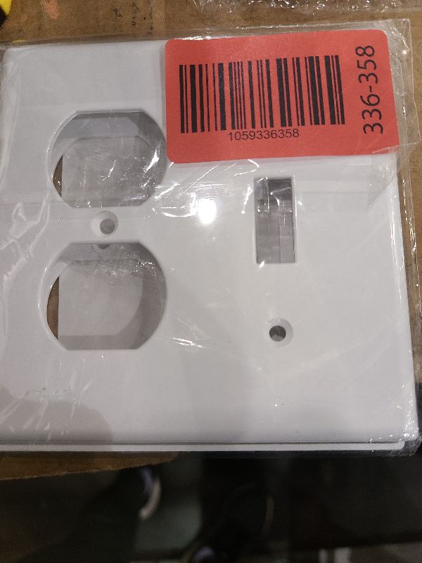 Photo 1 of [2 Pack] BESTTEN 2-Gang Combination Wall Plate, 1-Duplex/1-Toggle, Standard Size, Unbreakable Polycarbonate Outlet and Switch Cover, UL Listed, White