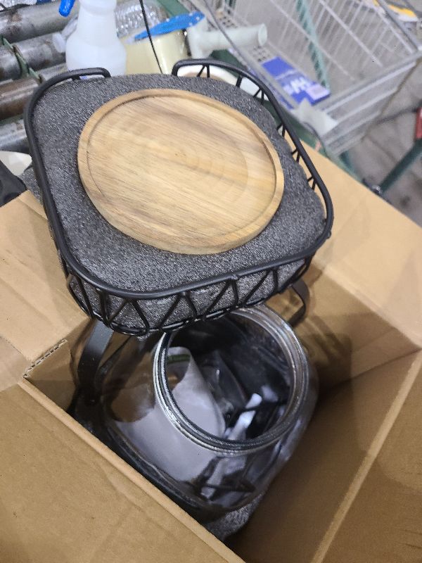 Photo 1 of 1 Gallon Drink Dispenser with Spigot 18/8 Stainless Steel – Airtight & Leakproof Glass Sun Tea Jar with Anti-Rust Lids, Beverage Dispenser for Parties (Single with Stand)