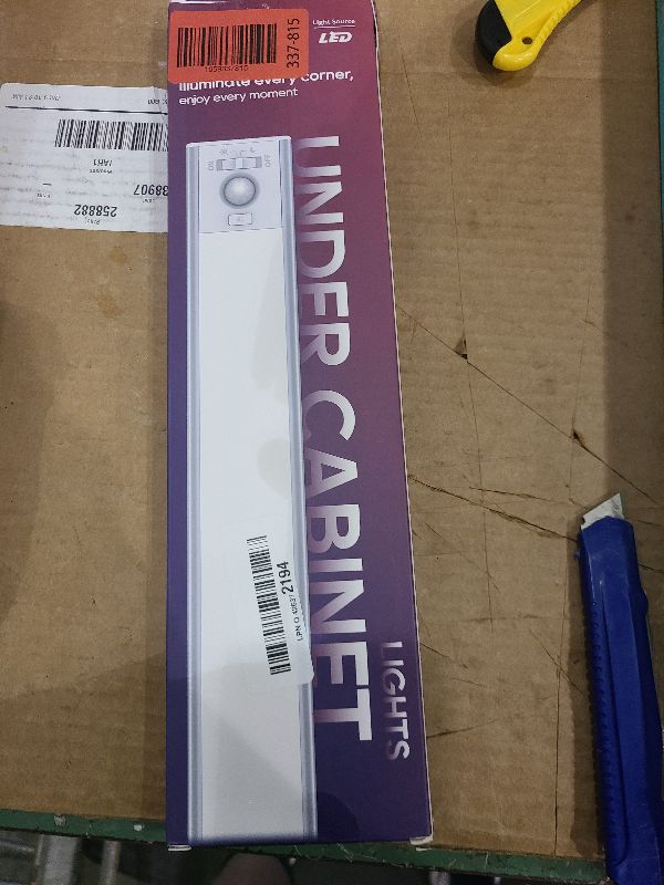Photo 1 of 2 Pack Under Cabinet Lighting, 3 Color Temperature Motion Sensor Light Indoor, 3200mAh Rechargeable Closet Lights Motion Sensored, Adjustable Brightness, Under Counter Lights for Kitchen