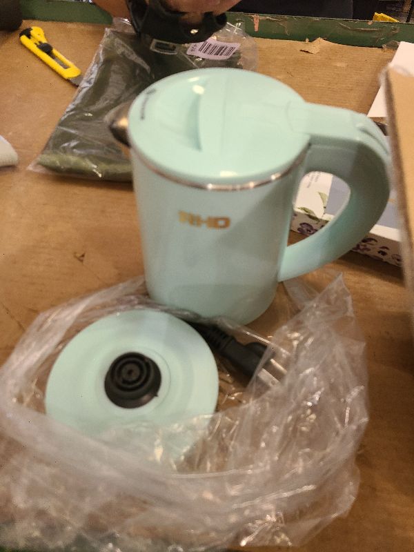 Photo 1 of 0.5L Small Portable Electric Kettles for Boiling Water, Stainless Steel Travel Kettle, Fast Boil Teapot, Boil-Dry Protection & Auto Shut-Off, Perfect For Traveling Cooking, Coffee, Tea, Eggs(Green)