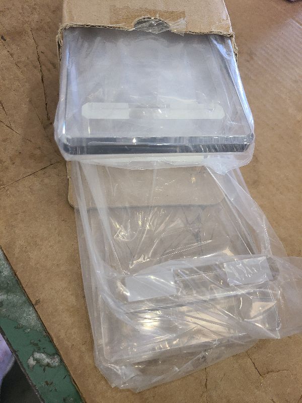 Photo 1 of 2 PCS Acrylic Bathroom Counter Tray Stand, Thick Acrylic Organizer Riser for Vanity, Candle, Plant Display, Rounded Edge Clear Shelf with Anti-Slip Pads for Kitchen Bedroom Office