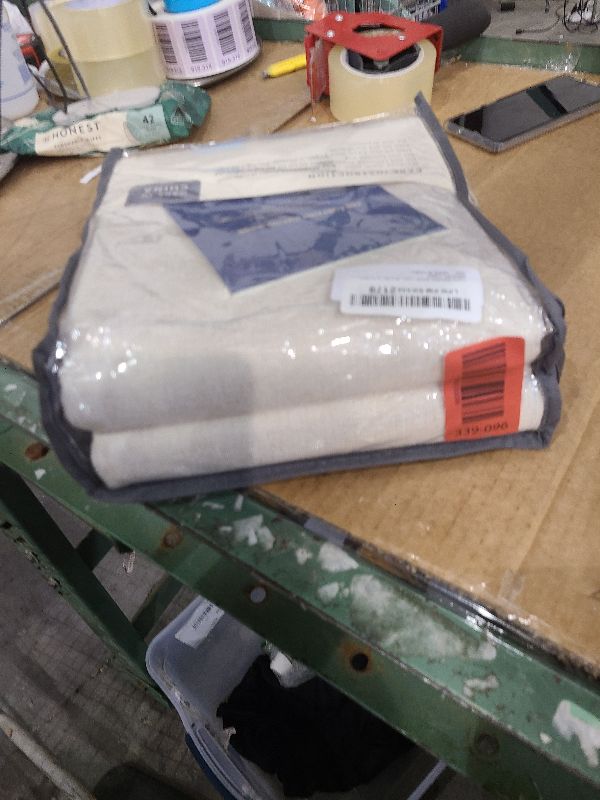 Photo 1 of 100% Blackout Shield Linen Blackout Curtains for Bedroom 84 Inches Long, Back Tab/Rod Pocket Living Room Drapes, Thermal Insulated Blackout Curtains 2 Panels Set, 50" W x 84" L, Cream