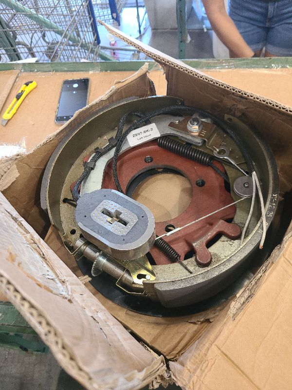 Photo 1 of 12-1/4" X 3-3/8" (12.25" X 3.375") Electric Trailer Brake Assembly Pair for 8000 LBS (8K) Trailer Axles Left and Right Electric Trailer Brakes