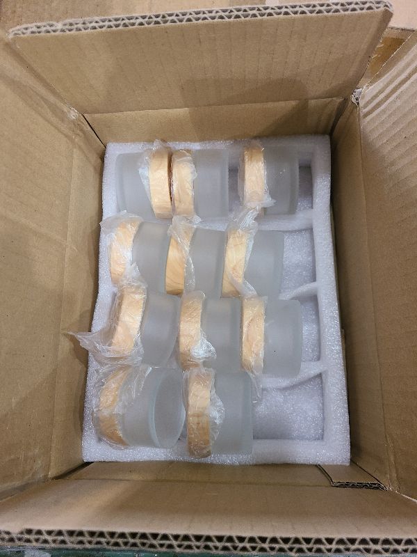 Photo 1 of 16Pcs Glass Cosmetic Container with Lid, 1 oz Frosted Glass Bottle, Reusable Empty Cosmetic Container Bottle for Lotion, Cream, Essential Oil, Scrub (30 Gram/30ml)