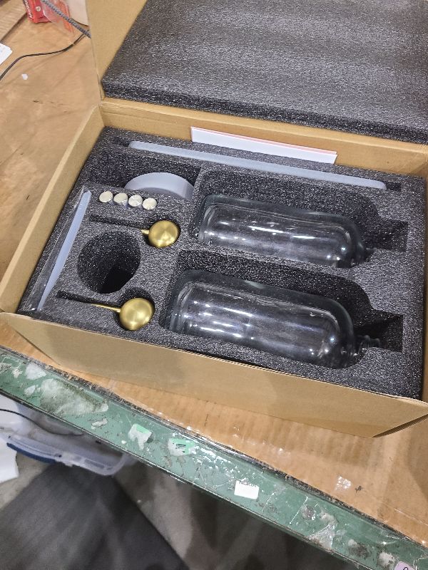 Photo 1 of [Luxury] Kitchen Soap Dispenser Set - 16OZ Clear Glass Bottle, Stainless Steel Pump, Instant Dry Tray, Waterproof Labels, Non-Slip Silicone Pad, and Dish Brush | Upgrade for Your Kitchen and Bathroom