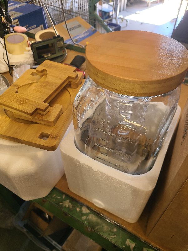 Photo 1 of 2 Gallon Drink Dispenser with Stand?Glass Beverage Dispenser With Wood Stand, 18/8 Stainless Steel Spigot and Labels Large Water Drink Dispensers for Parties, Lemonade,Juice, Tea