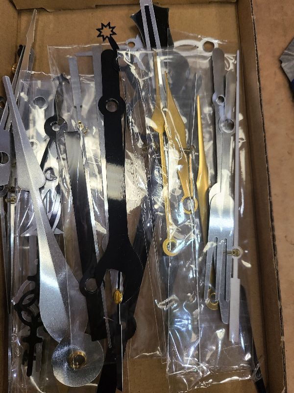 Photo 1 of 14 Styles Non Ticking Wall Clock Movements Mechanism, Clock Hands Made of Aluminum, Clock Hands Quartz Motor Kit Battery Operated DIY Clock Accessories for Repair Parts Replacement,Black,Gold