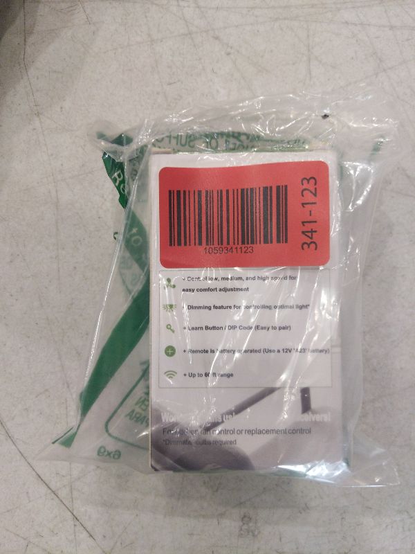 Photo 1 of 35T1 Ceiling Fan Remote Control Replacement for Harbor Breeze, Allen Roth,Kichler,Hampton Bay FAN35T FAN53T FAN11T 2AAZPFAN53T L3HFAN11T L3HFAN11T1 L3HFAN11T2 FANHD,3-Speed, Light Dimmer, Learn Key