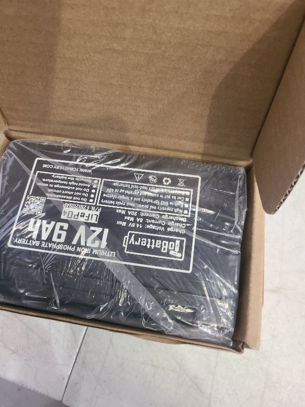 Photo 1 of 12V9Ah Lithium LiFePO4 Deep Cycle Battery, 3000+ Cycles Rechargeable Battery for Solar, Fish Finder,Lighting, Feeder and More with 15A BMS (F1 Terminals)