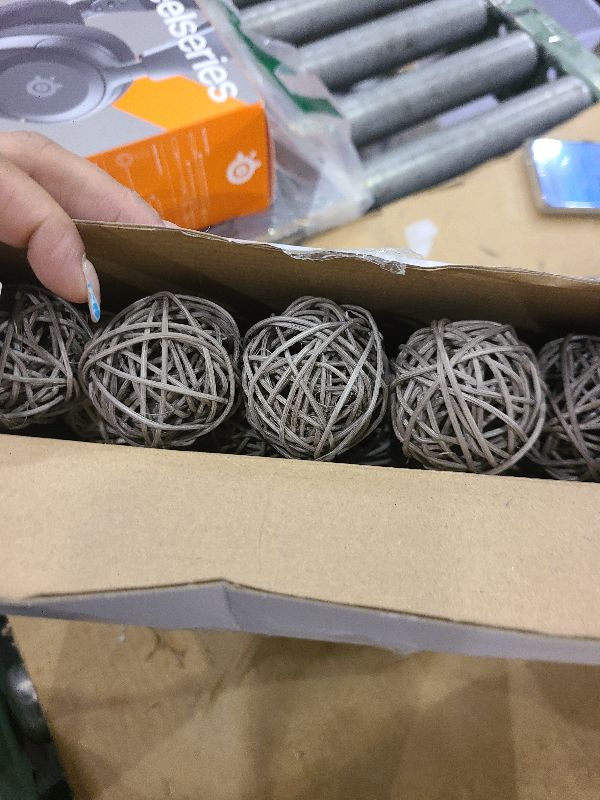 Photo 1 of 24 Pcs Wicker Rattan Balls Decorative Balls for Vase Centerpiece Vase Fillers Bowls Orbs Filler for Spring Summer Craft, Wedding Party, 1.8 Inches, Dark Blue, Gray, White