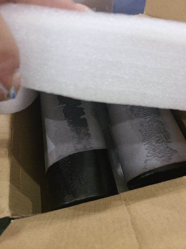 Photo 1 of 2 Pack 3x8 Hand Poured Black Dripless Pillar Candles, Soy Candles, Non-Toxic, Unscented, Smokeless, for Power Outages & Emergency